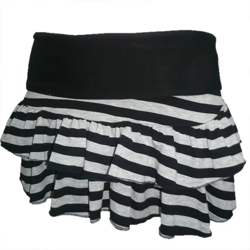Vintage Casual E-girl Harajuku Faul Kurzen Rock 2000er Jahre Dunkle Frauen Schlanke Kleidung Japanische Sommer Neue Gothic Mode gestreiften Rock Image