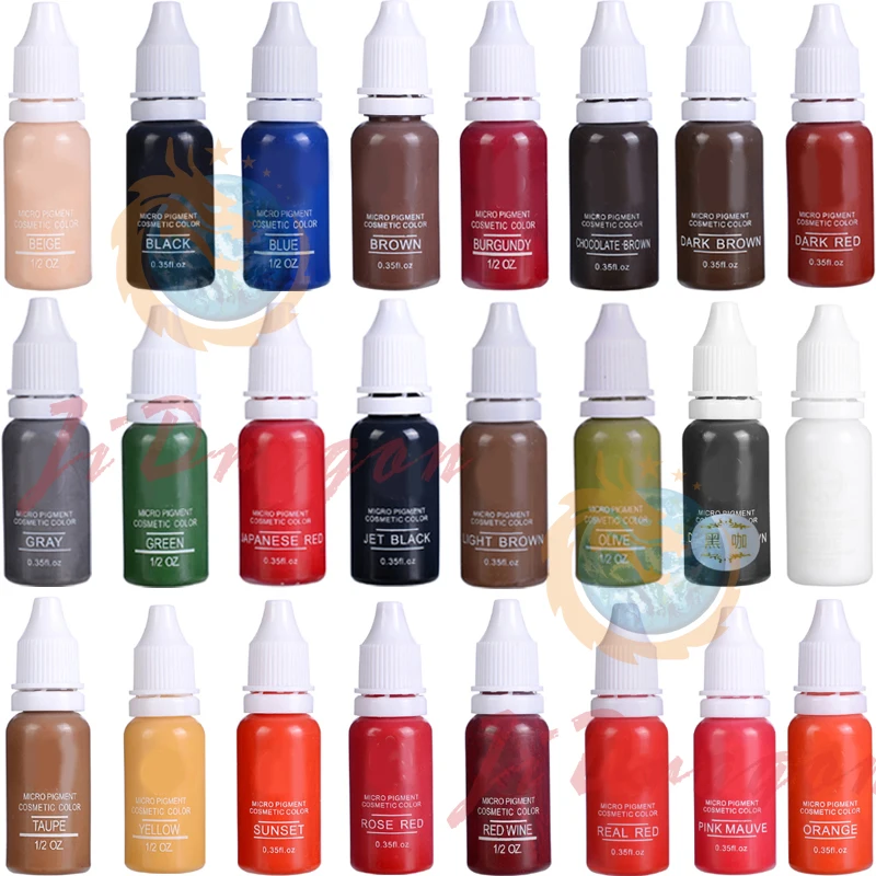 Tattoo Ink Set Permanent Make-up Augenbrauen Tinte Lippen Eyeline Tattoo Farbe Microblading Pigment für Körper Schönheit Tattoo Kunst Liefert Image