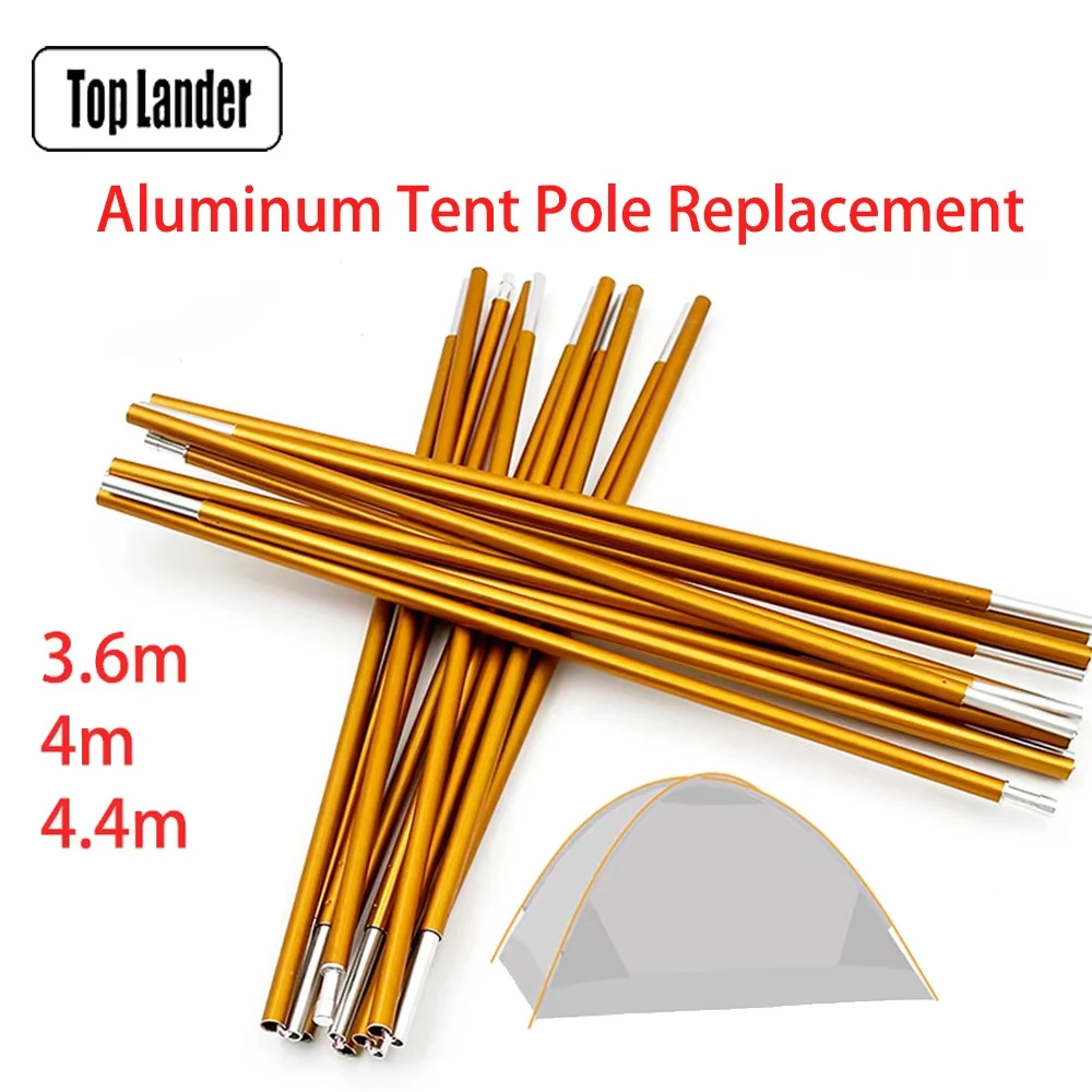 (2 teile/para) Camping Zelt Stange Aluminium Ersatz Armaturen 3,6 m 4 m 4,4 m Outdoor Zelt Stange Camping Reparatur Zubehör