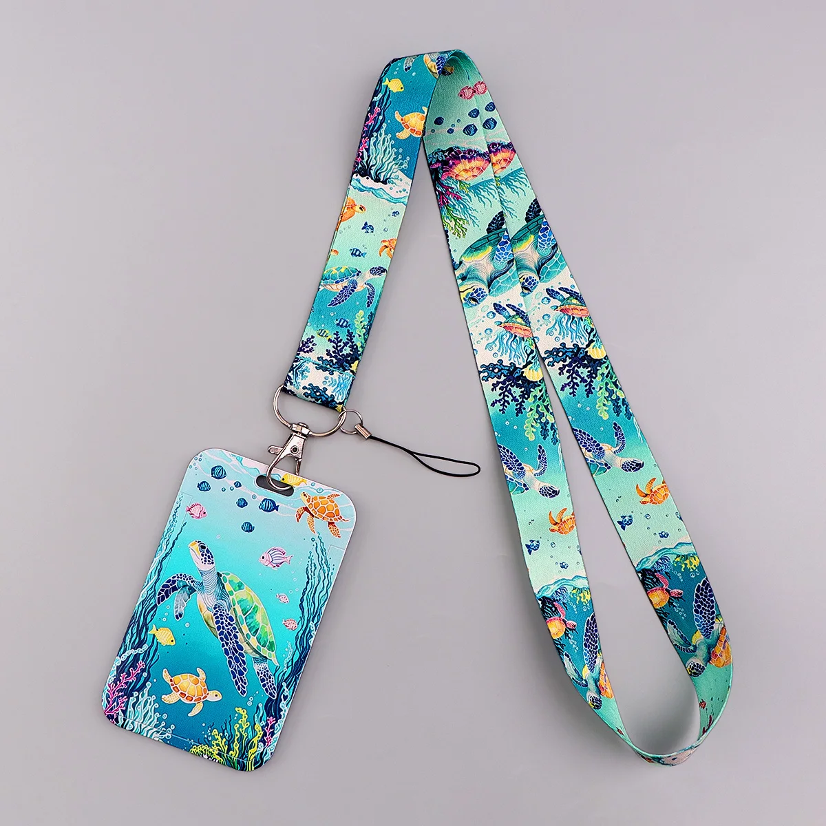 Cartoon-Ausweishalter, niedliche Schildkröten-Lanyards für Schlüssel, Umhängeband für Kartenabzeichen, Fitnessstudio, Schlüsselanhänger, Schlüsselanhänger, Zubehör, Geschenke Image