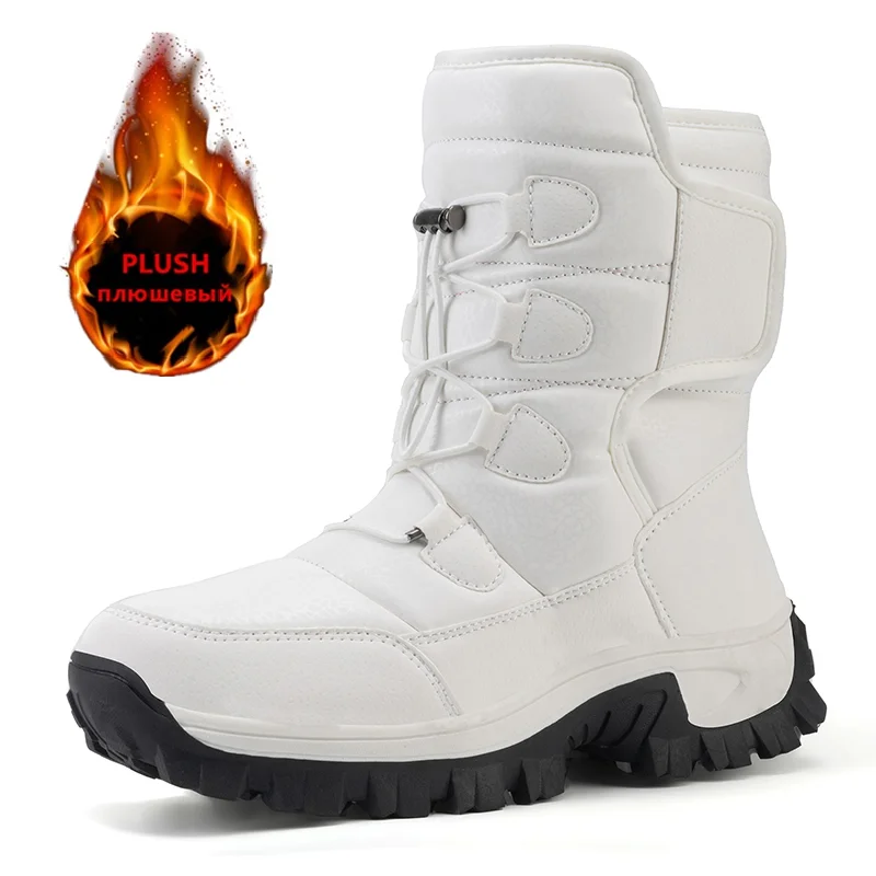 Neue warme Plüsch Damen Schneeschuhe Mode Outdoor Damen Stiefel Plattform Anti-Rutsch-Wanderschuhe wasserdichte Winter warme Stiefeletten Image
