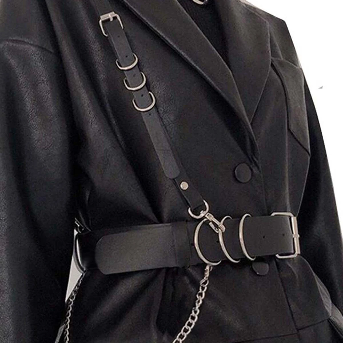 Frauen Gürtel Mode Street Style Punk Gürtel Mit Kette Harness Einstellbare Dekorative Harness Straps Gothic Kleidung Zubehör Image
