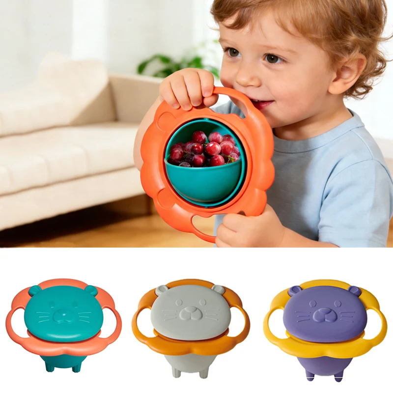 Baby-Gyro-Schüssel, praktisches Design, für Kinder, rotierende Balance, Neuheit, Gyro, 360° drehbar, auslaufsicher, solide Futternäpfe, Kinderteller Image
