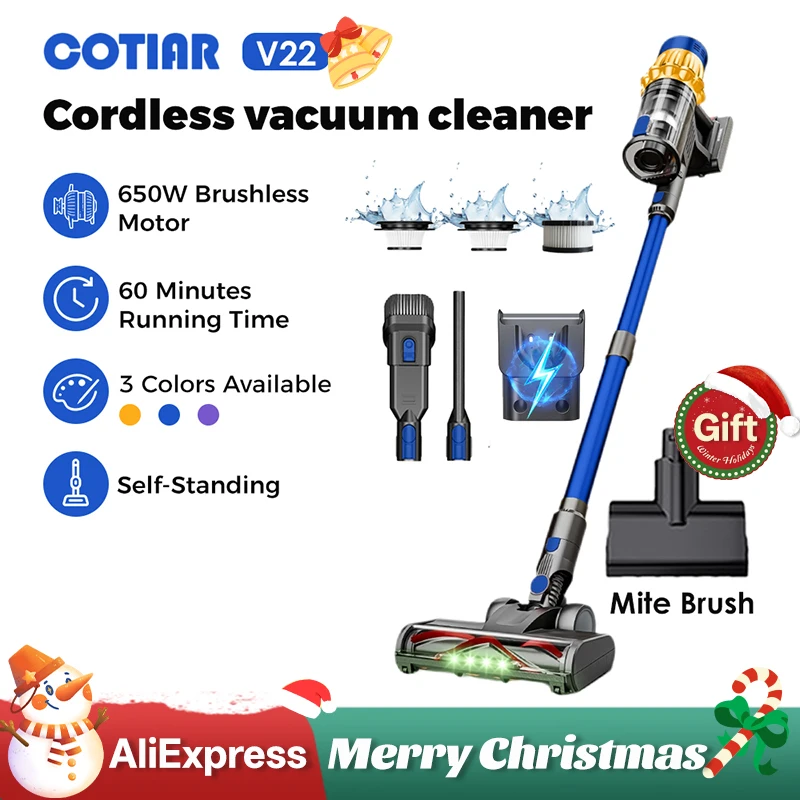 COTIAR V22 650W 55000PA Saugleistung Akku-Staubsauger Handheld-Haushaltsgerät Tragbarer Staubsauger Abnehmbarer Akku Image
