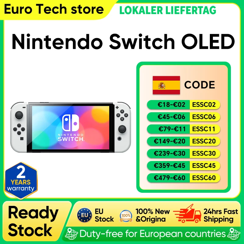 Nintendo Switch OLED-Modell, 7-Zoll-Bildschirm, Joy-Con-Griff, verbessertes Audio, verstellbare Konsole, stabiler TV-Modus, Videospiel