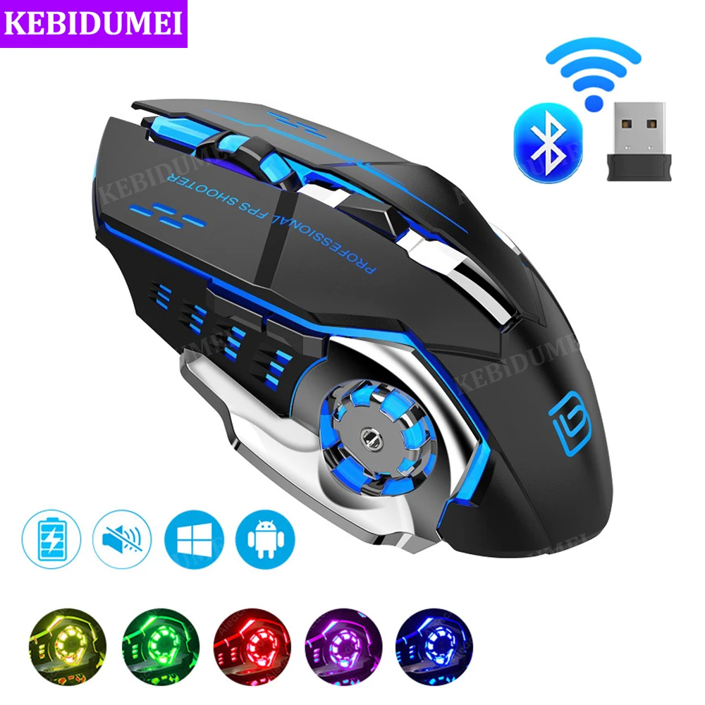 Bluetooth 5,2 Maus 2,4G Drahtlose Maus Wiederaufladbare Maus Dual Modus Gaming Maus 3600 DPI Mäuse Für Laptop Computer Zubehör Image