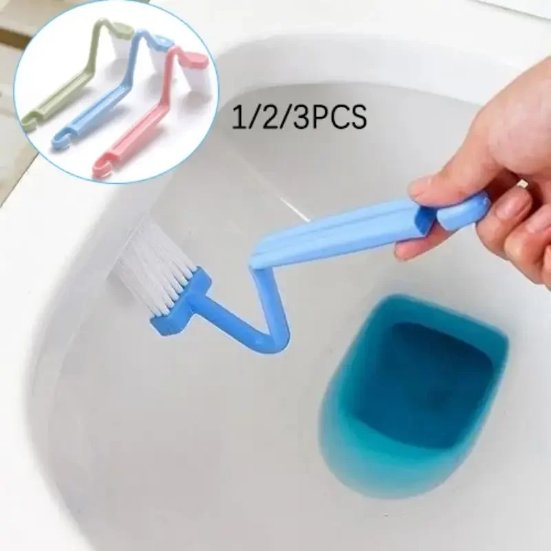 1/2/3PCS Gebogene Wc Pinsel Langen Griff Wc Reinigung Pinsel Haushalt Tiefen Reinigung Werkzeuge Bad Zubehör Image
