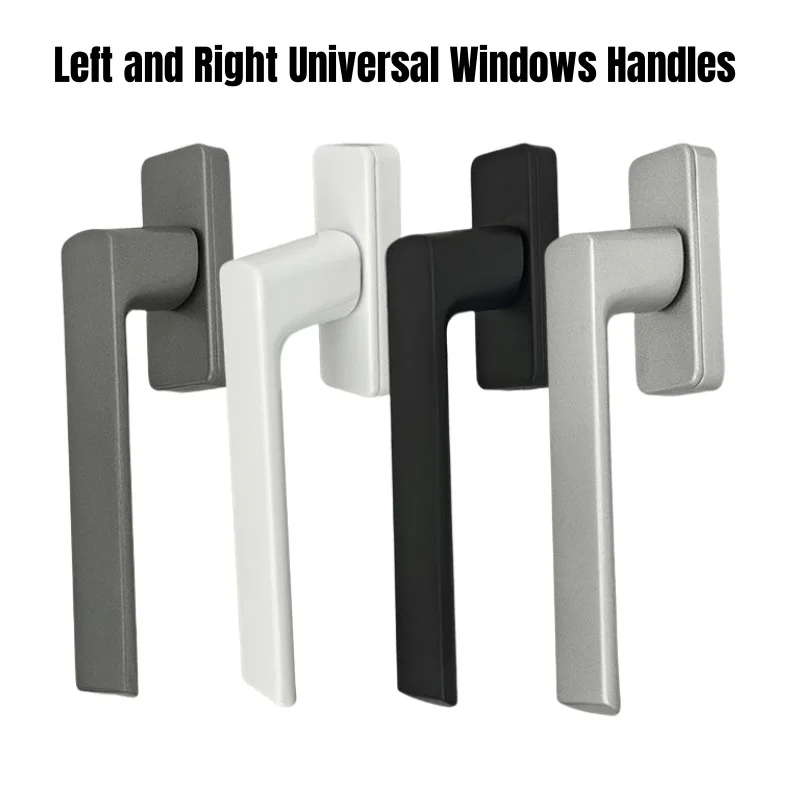 Linke und rechte Universal-Fenstergriffe, mechanische Innenöffnung, Wellenfenstergriffschloss aus Aluminiumlegierung für Flügelfenster Image