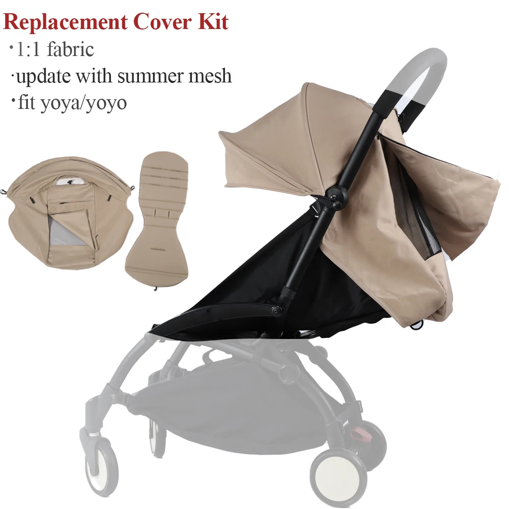 Neues Update 175 ° Baldachin Abdeckung Kit Sitzkissen Sonnenschirm Mit Mesh Kinderwagen Zubehör Für Yoya/YOYO Kinderwagen Ersetzen Sitz Matratze Image