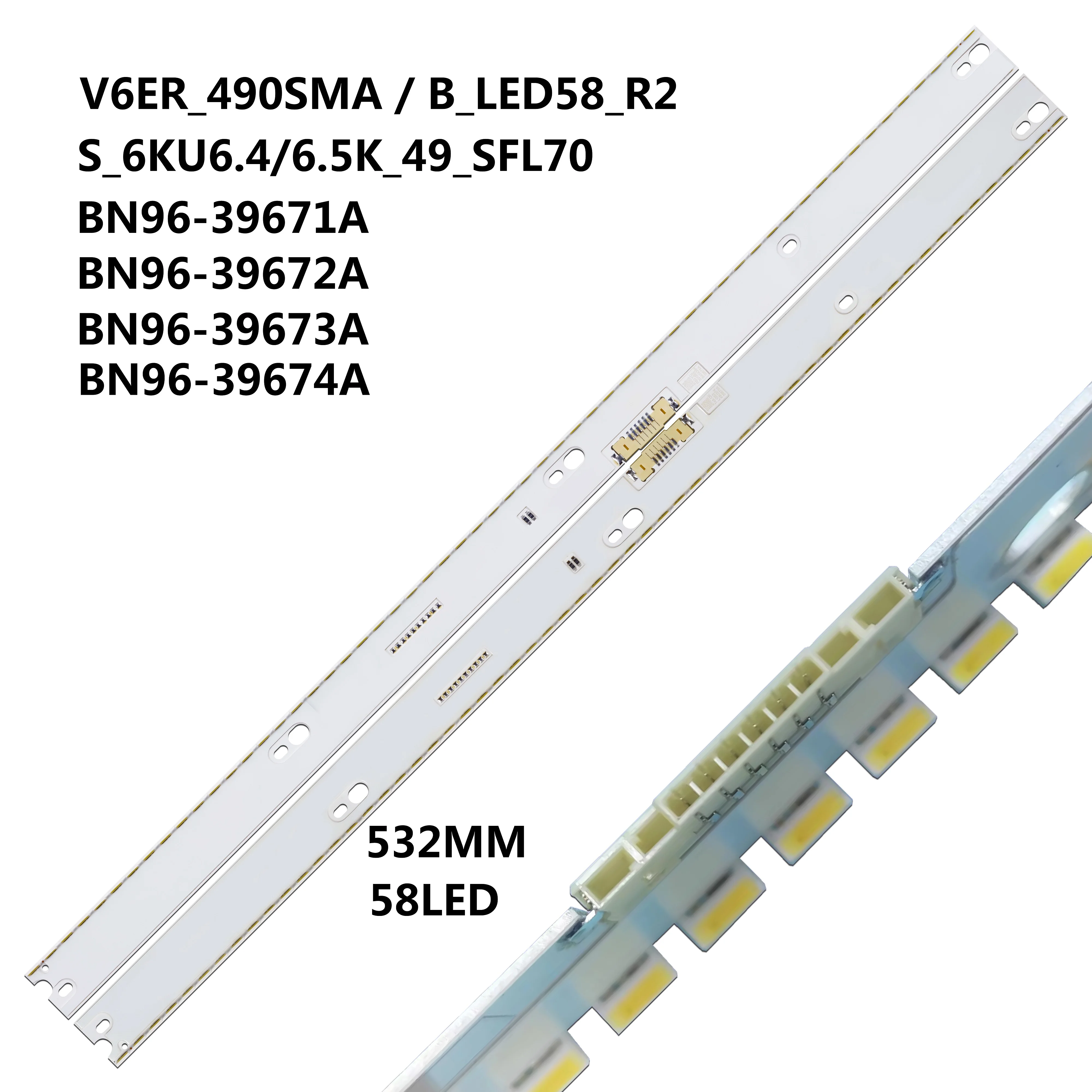 NEUE LED-Streifen V6ER_490SMA_LED58_R2 für 49-Zoll-Fernseher UE49MU6400U UE49MU6400S UE49MU6672 UE49MU6650U UE49MU6505 UE49MU6650S UE49MU6655 Image
