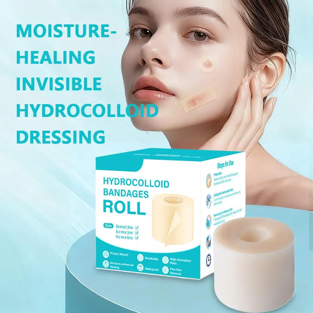 1Pcs Hydrokolloid Rolle Unsichtbare Hydrokolloid Dressing Mit Selbst-Kleber Bett Wunde Bandagen Für Wundversorgung Hydrokolloid Patch Image