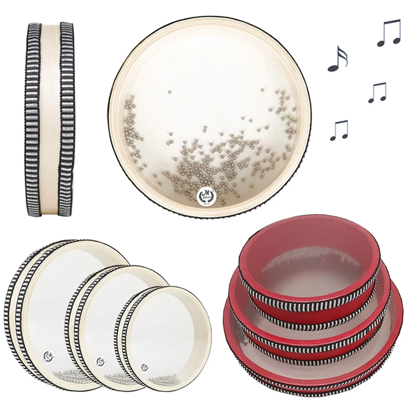 Baby Montessori Ozean Welle Perle Hand Trommel Musik Instrumente Spielzeug Frühen Lernen Musik Percussion Pädagogisches Spielzeug Für Baby Geschenke Image