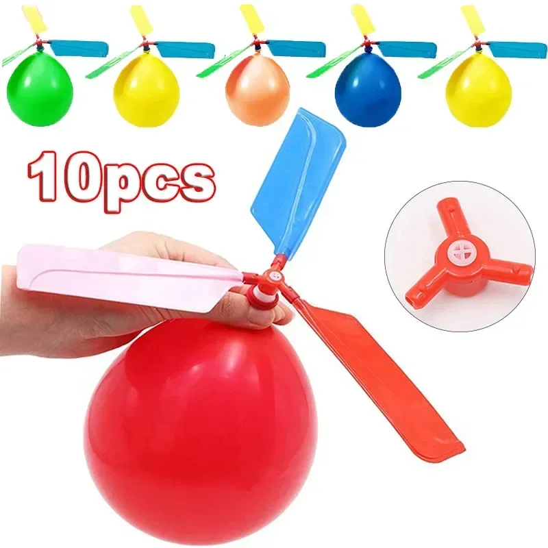 1-10Pcs Kreative Ballon Hubschrauber Spielzeug Kinder Outdoor Sport Spielzeug Tragbare Elektrische Ballon Flugzeug Interaktive Party Spielzeug Geschenke Image