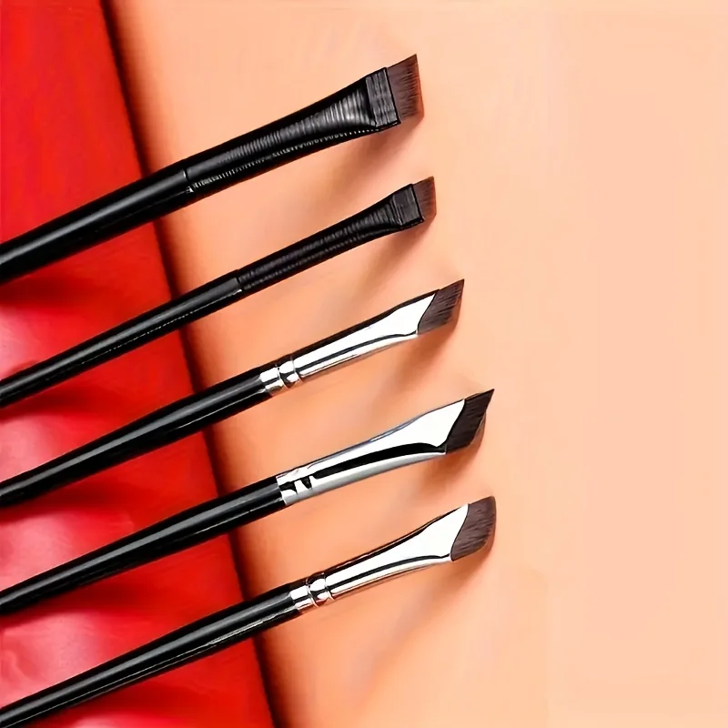 1/5 Stück Upgrade Blade Eyeliner-Pinsel, ultradünner, feiner, abgewinkelter, flacher Augenbrauenpinsel für unter den Augen, präziser Detailpinsel Image