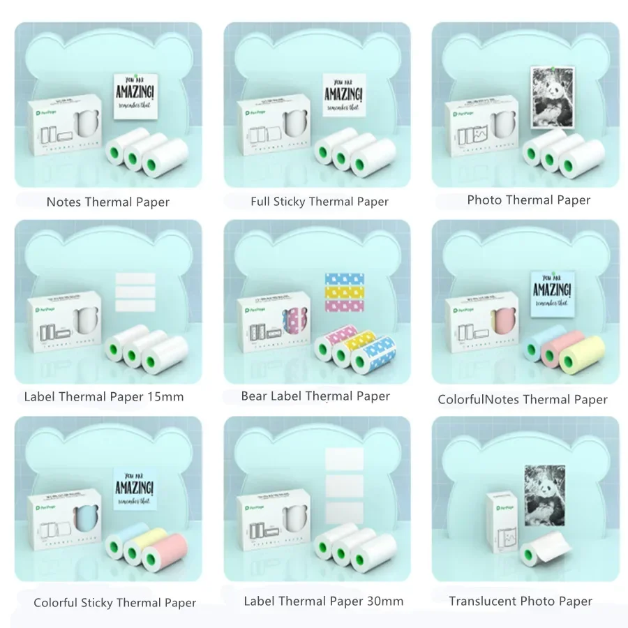 Peripage Thermopapier selbst klebende klare Druck aufkleber Etiketten papiere für Poooli Papeang Drucker für Telefon Fotopapier Image