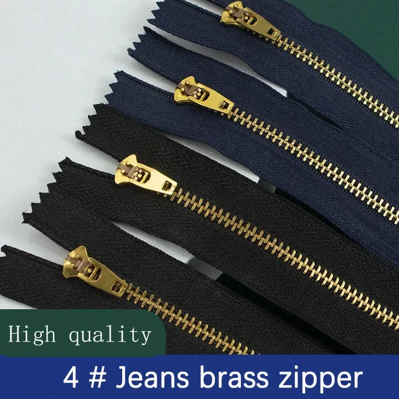 5 Stück 4 # Jeans Reißverschluss Messing Metallverschluss Selbstsichernder Reißverschluss Schwarz Blau 10/13/15/18 cm Schneider DIY Kleidung Tasche Nähen Accessori