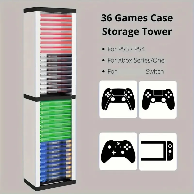 Für PS5/PS4/Switch/Xbox Videospiel-Speicherturm (36 Disc Blu-ray Disc Box)