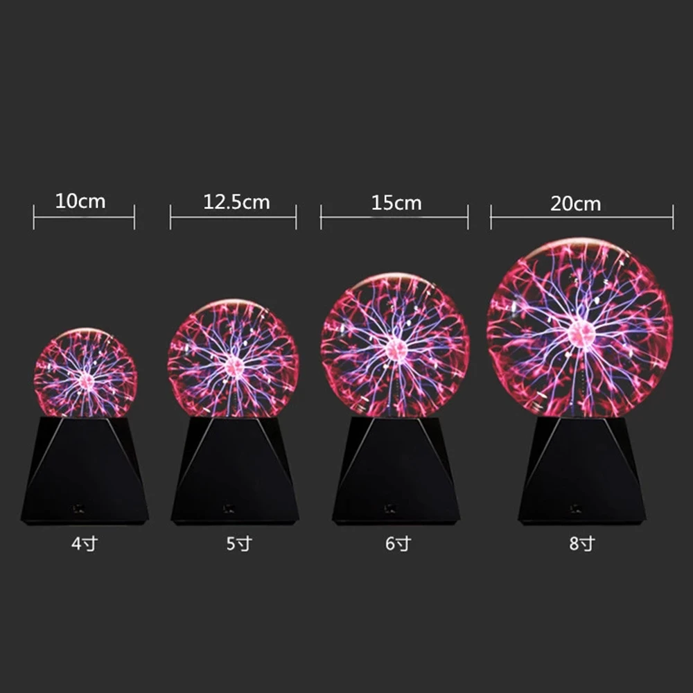 Neuheit Magie Kristall Plasma Ball Touch Licht 3 4 5 6 8 zoll LED Nacht Licht Glas Plasma Ball Kugel tabelle Lichter USB/EU/UNS