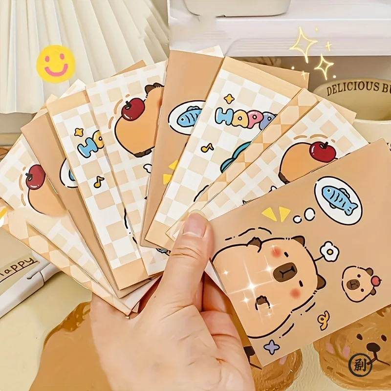 10er-Pack Gemischte Niedliche Capybara Mini-Notizbücher Set Taschen-Notizbücher Tagebücher Planungs-Memo-Notizblock Lustige Cartoon-Schreibwaren Geschenk Image
