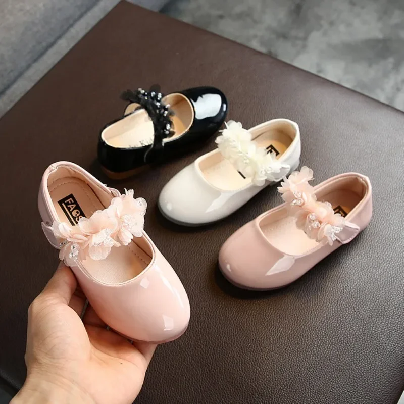 Kinder Mädchen Wanderschuhe Kinder Pu Leder große Blume Sommer Prinzessin Freizeit schuhe Party Hochzeit Baby Mädchen Tanz schuhe Sandale