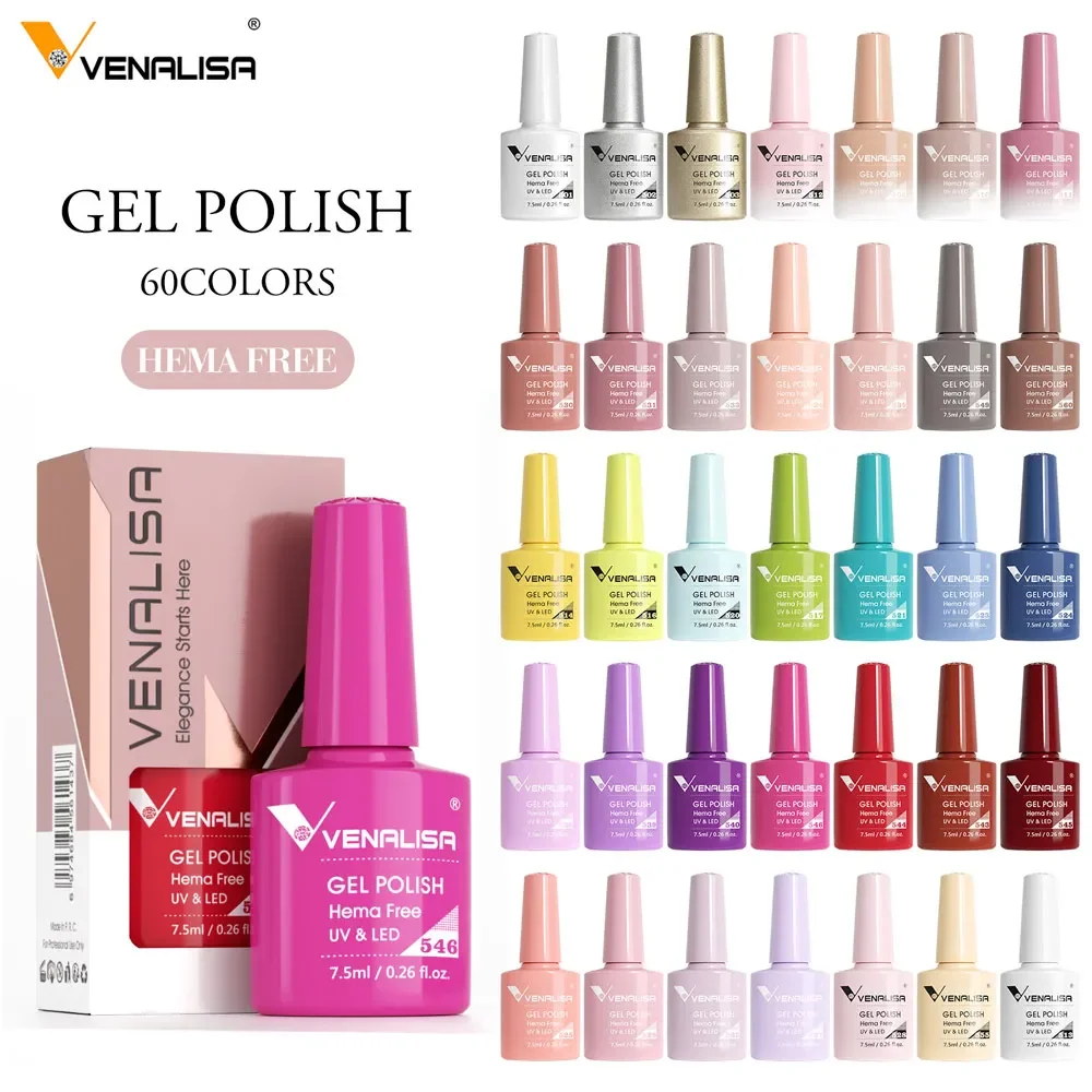 7,5 ml Venalisa TPO FREE HEMA FREE Wunderschöner Farb-Nagelgellack Long Wear Soak Off UV-LED-Gellack Nagelmaniküre-Gellack Image