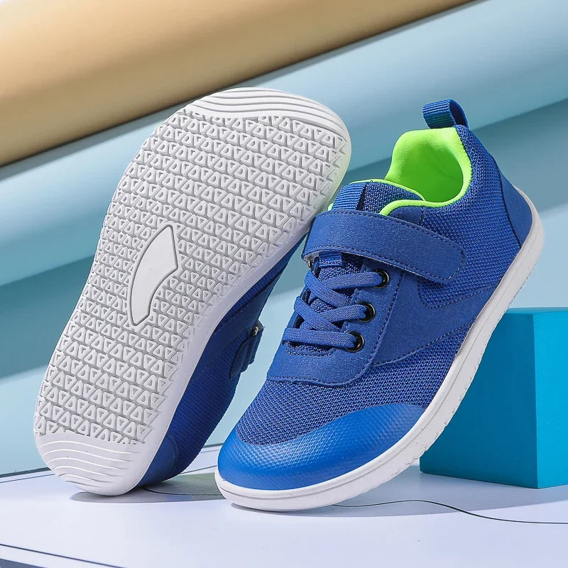 Kleines großes Kind, breite Barfußschuhe, Jungen und Mädchen, minimalistische Turnschuhe, leicht, rutschfest, natürliche Kinder-Wanderschuhe, flach, Skate Image
