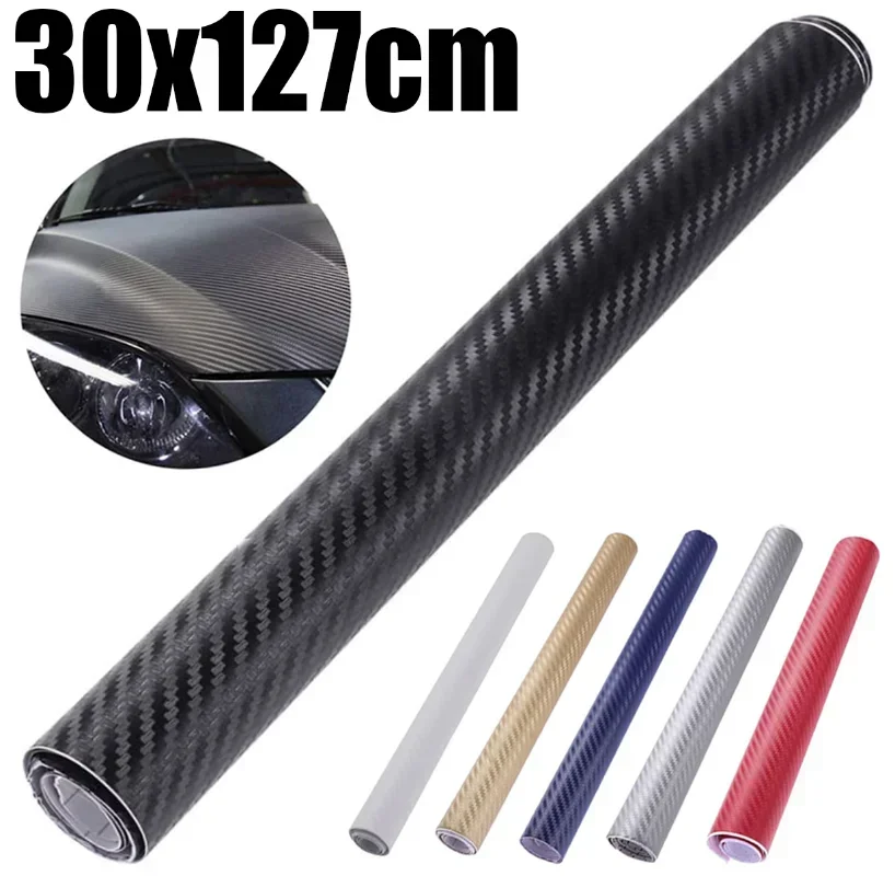 Auto 3D Carbon Faser Rolle Film DIY Dekorative Aufkleber Auto Styling Computer Laptop Haut Carbon Faser Vinyl Film Aufkleber 30x127 cm Image