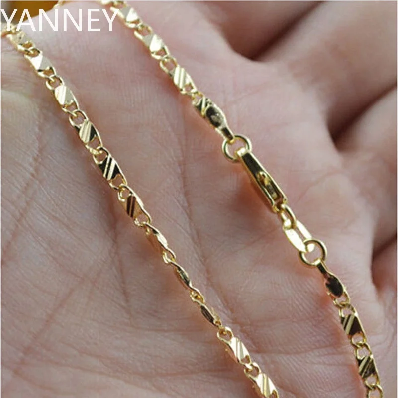 Exquisite Mode 925 Silber 18 Karat Gold gefüllt Halskette für Frauen Männer Größe 16-30 Zoll Schmuck Kette Großhandel