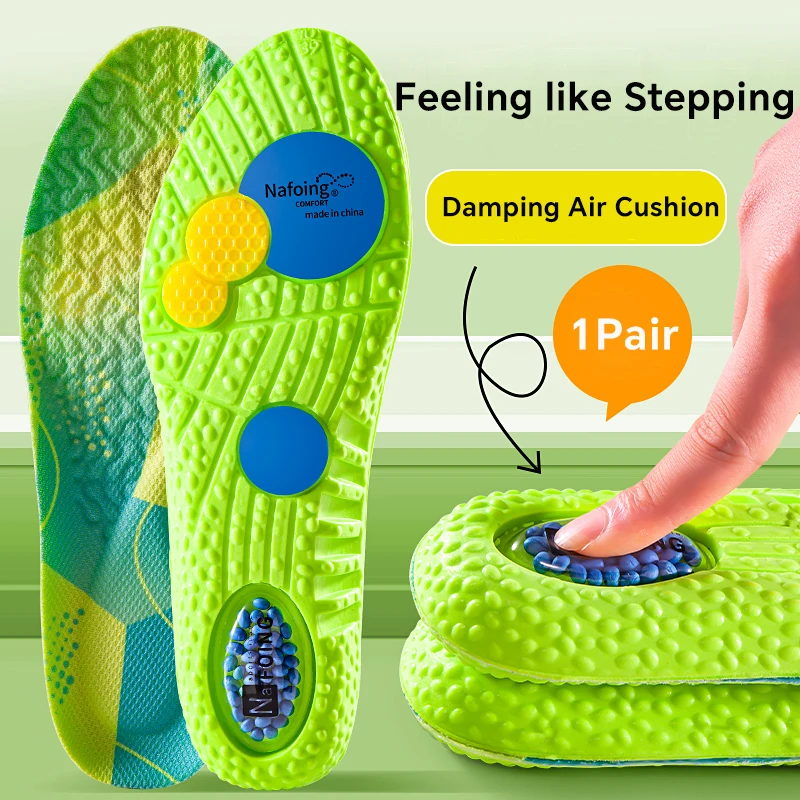 Sport Stoßdämpfung Einlegesohlen Grün EVA Air Kissen Atmungsaktive Arch Support Orthopädische Schuhe Pad Männer Frauen Fußpflege Einlegesohlen Image