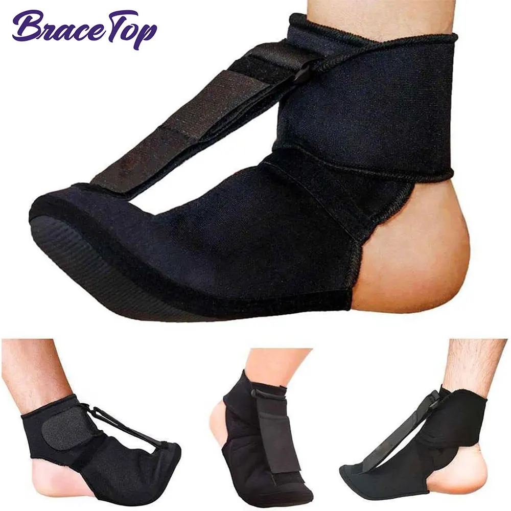 Kompressions-Plantarfasziitis-Nachtschienen-Socke, orthopädische Fußstütze mit Dorsalstropfen, weiche Dehnungs-Stiefelschienen für Füße Image