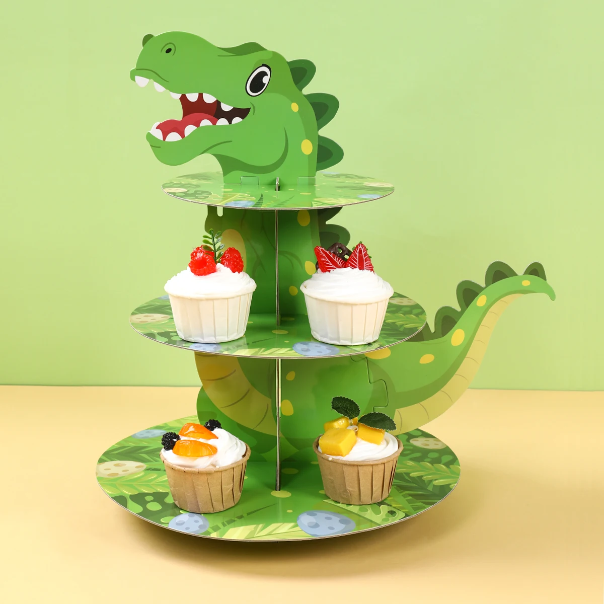 Dinosaurier Cupcake Ständer Geburtstag Party Dekoration Kinder Junge Mädchen Dino Hochzeit Geburtstag Party Supplies Gefälligkeiten Baby Dusche Dekor Image