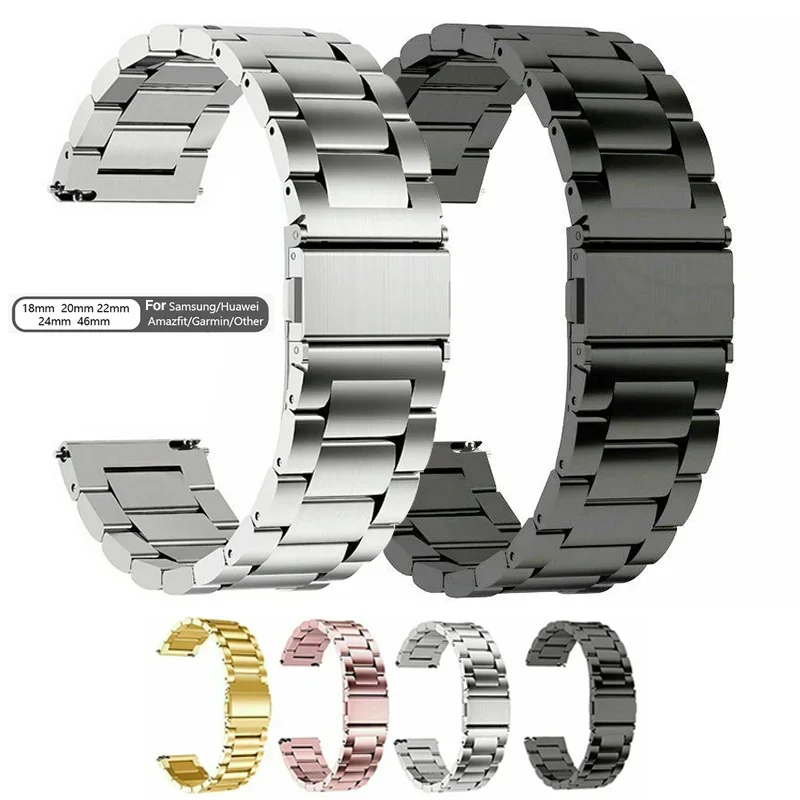 Stahl armband 18mm 20mm 22mm Uhren armband Fitbit Armband/Edelstahl uhr Metall armband Schnell verschluss Ersatz für Samsung Fossi Image