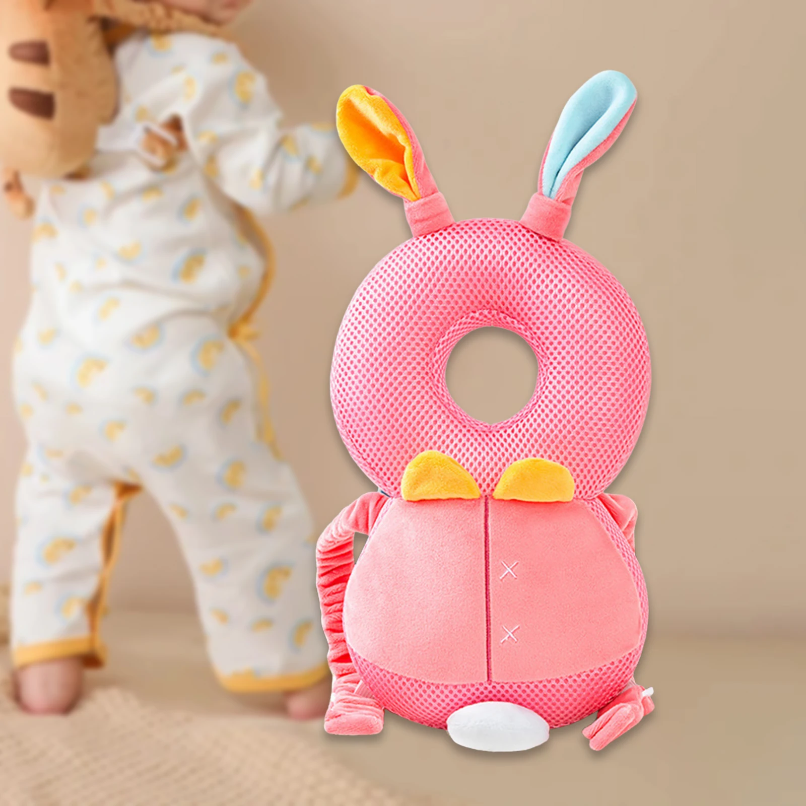 Baby-Kopfschutz-Kissen aus Baumwolle in Tierform, Weicher Sicherer Kopfschutz für Babys, Tragbarer Rucksack zum Laufenlernen Image