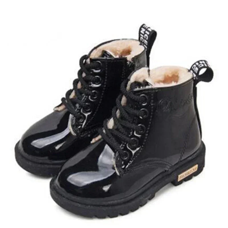 Neue Kinder Schuhe Stiefel für Kinder Größe 21-37 Stiefel für Mädchen PU Leder Wasserdichte Winter Kinder Schneeschuhe mädchen Stiefel