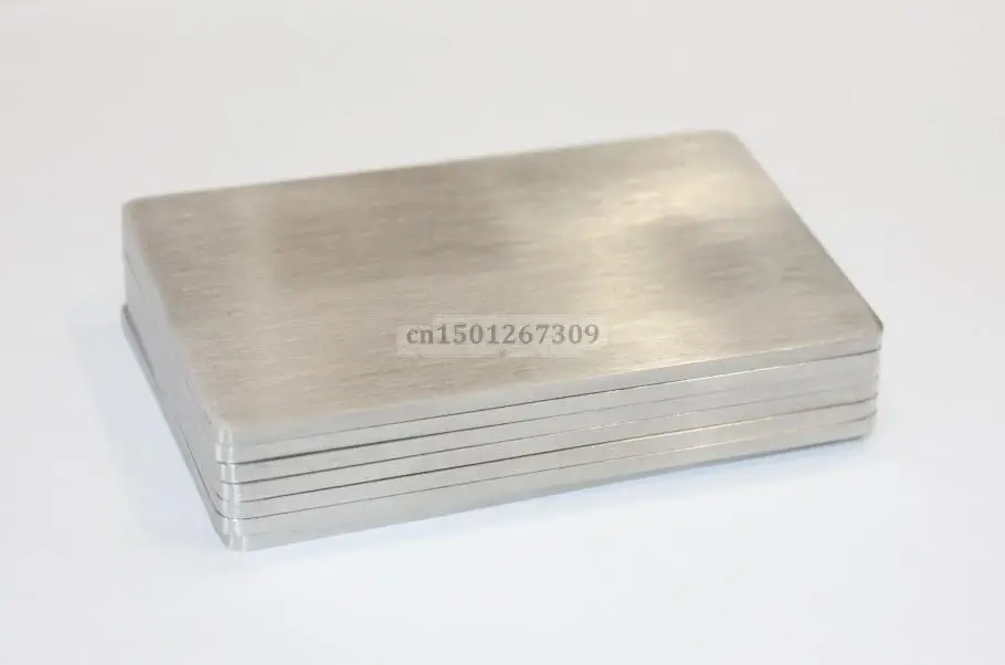 Dicke 2,5 mm schwere Edelstahl-Visitenkarten, blanko, Metall, Größe 85 x 53 mm, mattes Pinsel-Finish 1/2/3/4/5 – Sie wählen die Menge