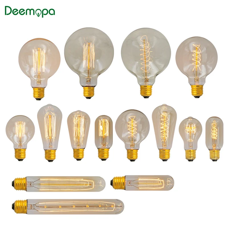 2–8 Stück dimmbare Edison-Glühbirne E27, 40 W, 220 V, Retro-Vintage-Edison-Glühbirne, Glühlampulle, Vintage-Edison-Lampenlicht