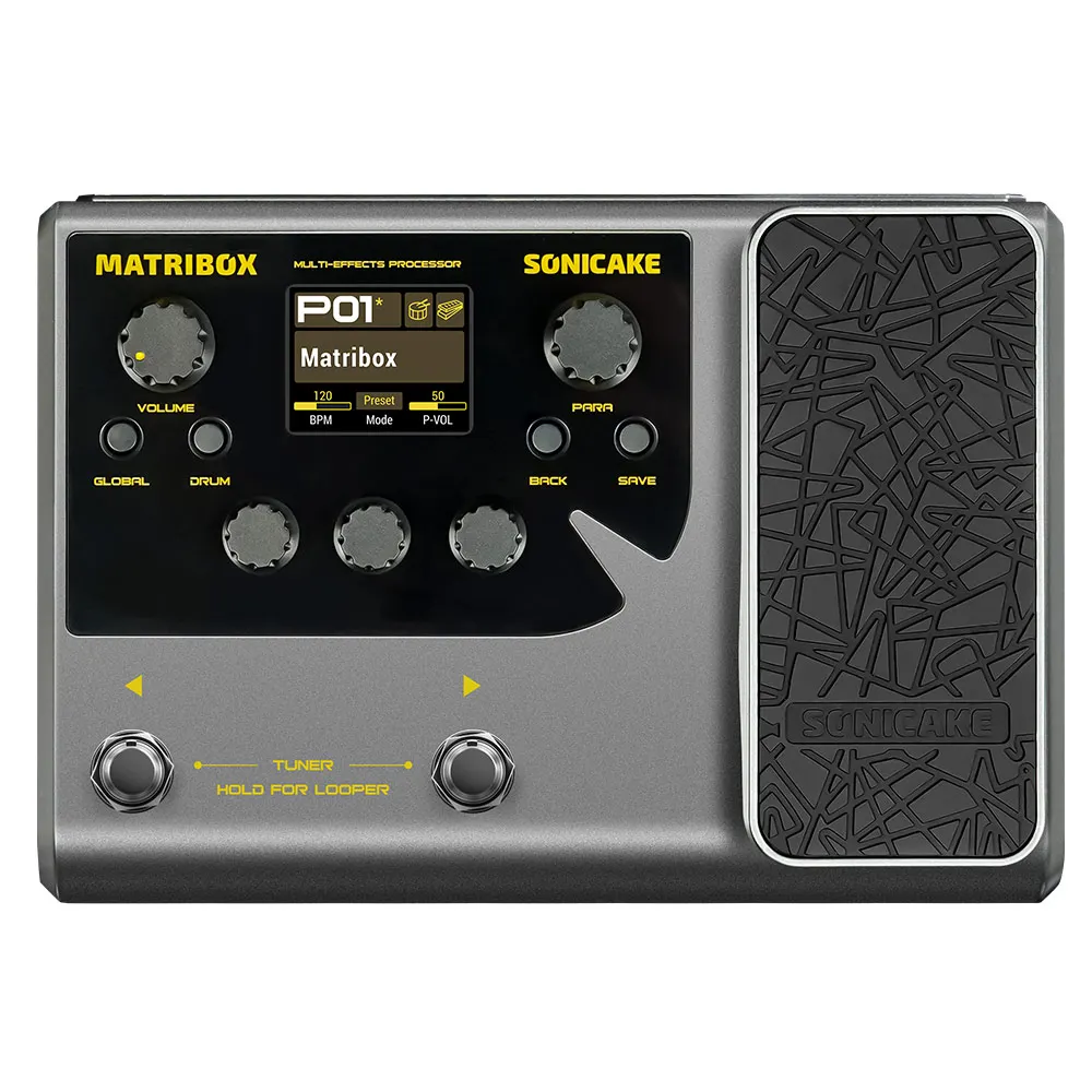 SONICAKE Matribox 140 Eingebauter Gitarren-/Bass-/Akustik-Multieffektprozessor mit Expression-Pedal Looper-Modellierungsverstärker QME-50 Image