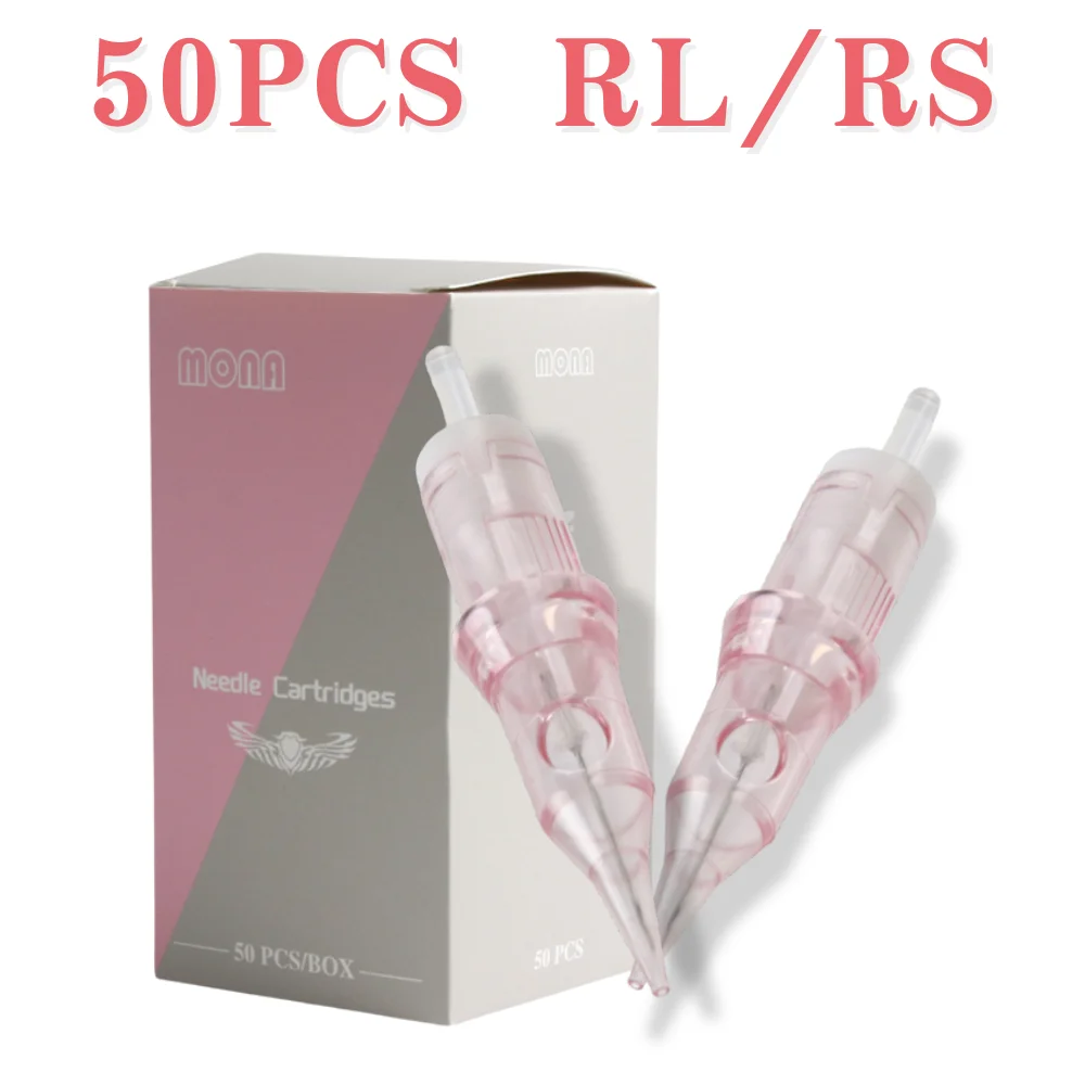 50PCS Tattoo Patronen Augenbraue Liner Permanent Mikropigmentierung Make-Up Tattoo Nadeln Mit Membran Für Künstler RL RS 0,3 MM Image