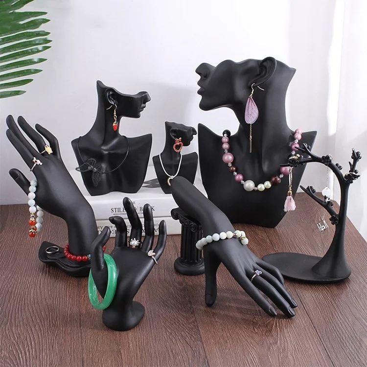 Harz Schmuck Display Halter Ehering Halskette Armband Organizer Aufbewahrungsständer Ladentheke Vitrine Image