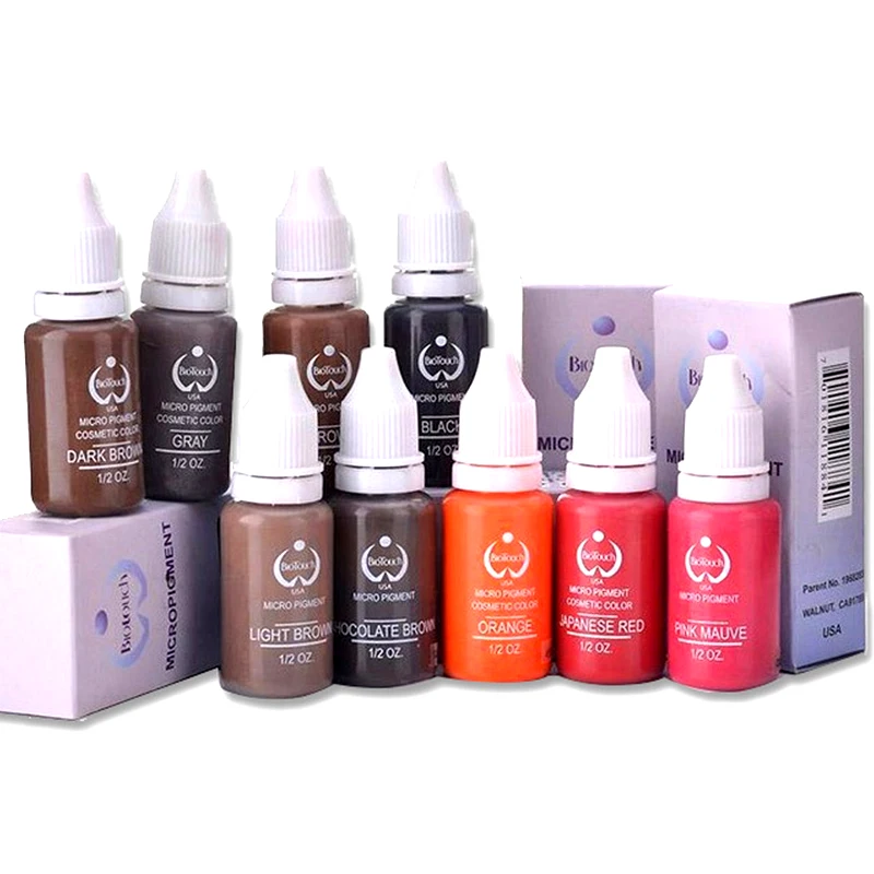 15 ml Microblading Pigmente Professionelle Tattoo Ink Set Permanent Make-Up Augenbrauen Lippen Eyeline Tattoo Farbe Körper Schönheit Kunst Werkzeug Image