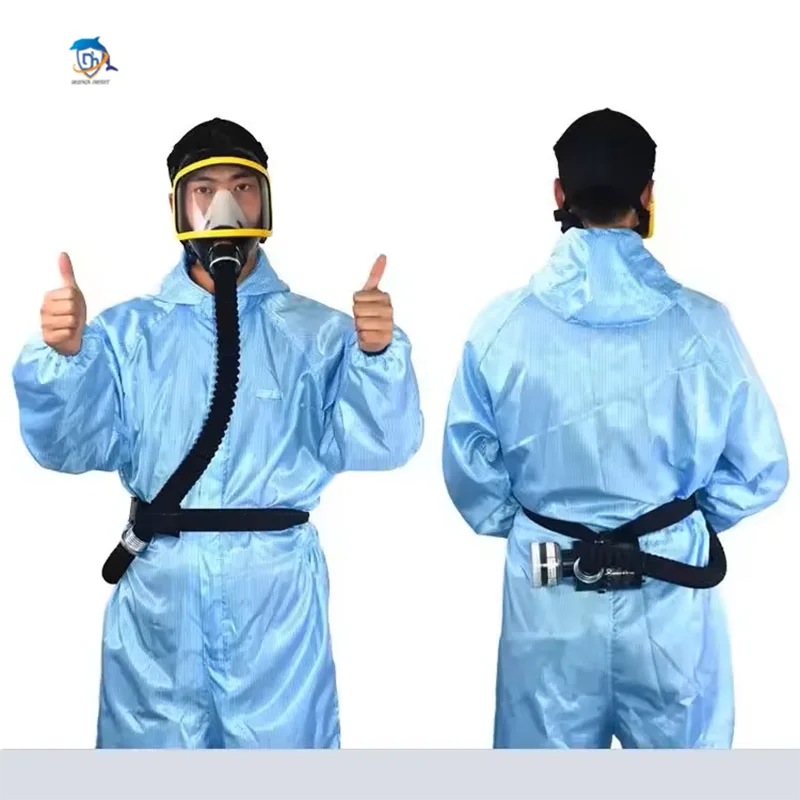 Elektrischer Gasmasken-Atemschutzsystem mit konstanter Luftdurchfluss, gefütterte Vollgesichtsmaske, Atemschutzmaske, Schutzmaske, Sicherheitsgerät am Arbeitsplatz Image
