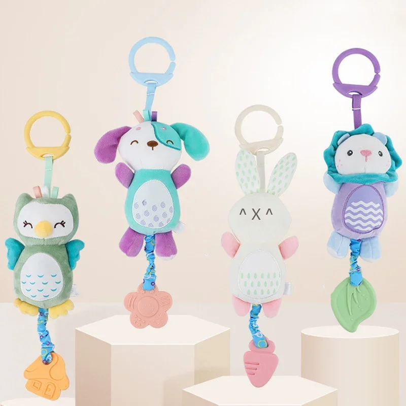 Neue weiche Stofftier Rassel Handgriff Baby Spielzeug Shaker Crinkle Quietschendes sensorisches Reisezubehör für Kleinkind Spielzeug Geschenke