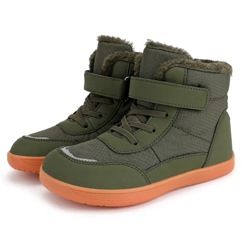 2024 Winter Kinder Schuhe Plüsch Wasserdichte Stoff Nicht-Slip Jungen Mädchen Schuhe Gummi Sohle Schnee Stiefel Mode Warme Outdoor stiefel