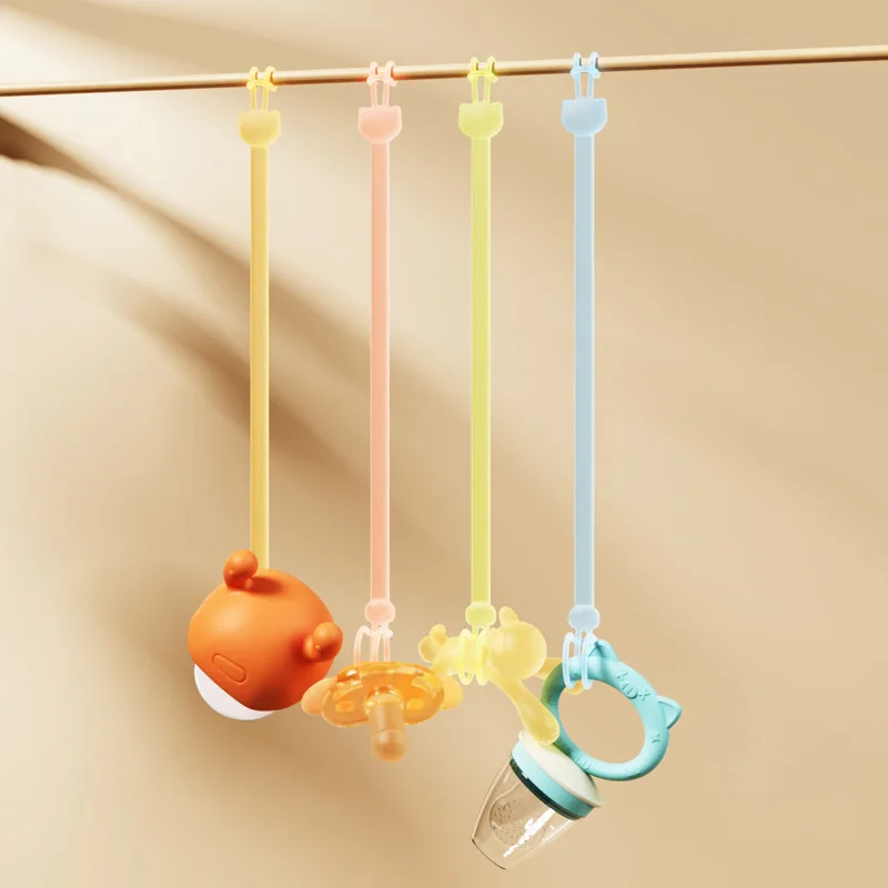 2 stücke Nette Cartoon Baby Schnuller Clip Candy Farbige Silikon Schnuller Kette Schnuller Zahnen Nippel Halter für Säuglingsernährung Image