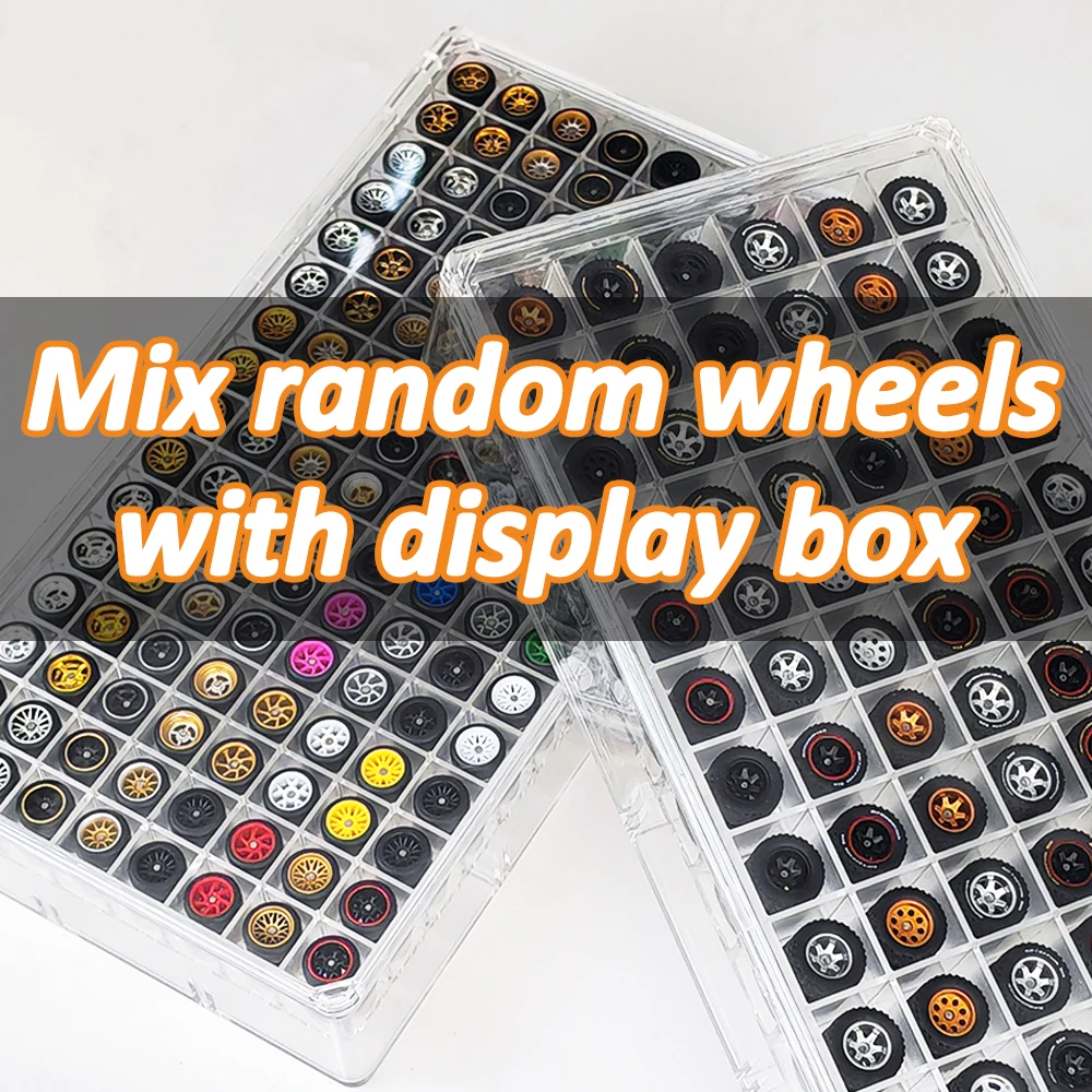 1/64Diecast Modellauto Zufällige Räder und Nabe Aufbewahrungsbox mit Gummireifen Hobby Modifizierte Teile Großhandel Räder & Geschenkbox