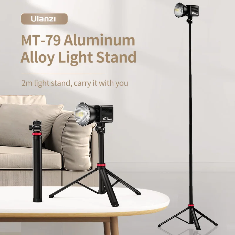Ulanzi MT-79 Ausziehbares Stativ mit 1/4'' Schraube für DSLR-Kamera, Smartphone, Fülllicht, Mikrofonstativ Image