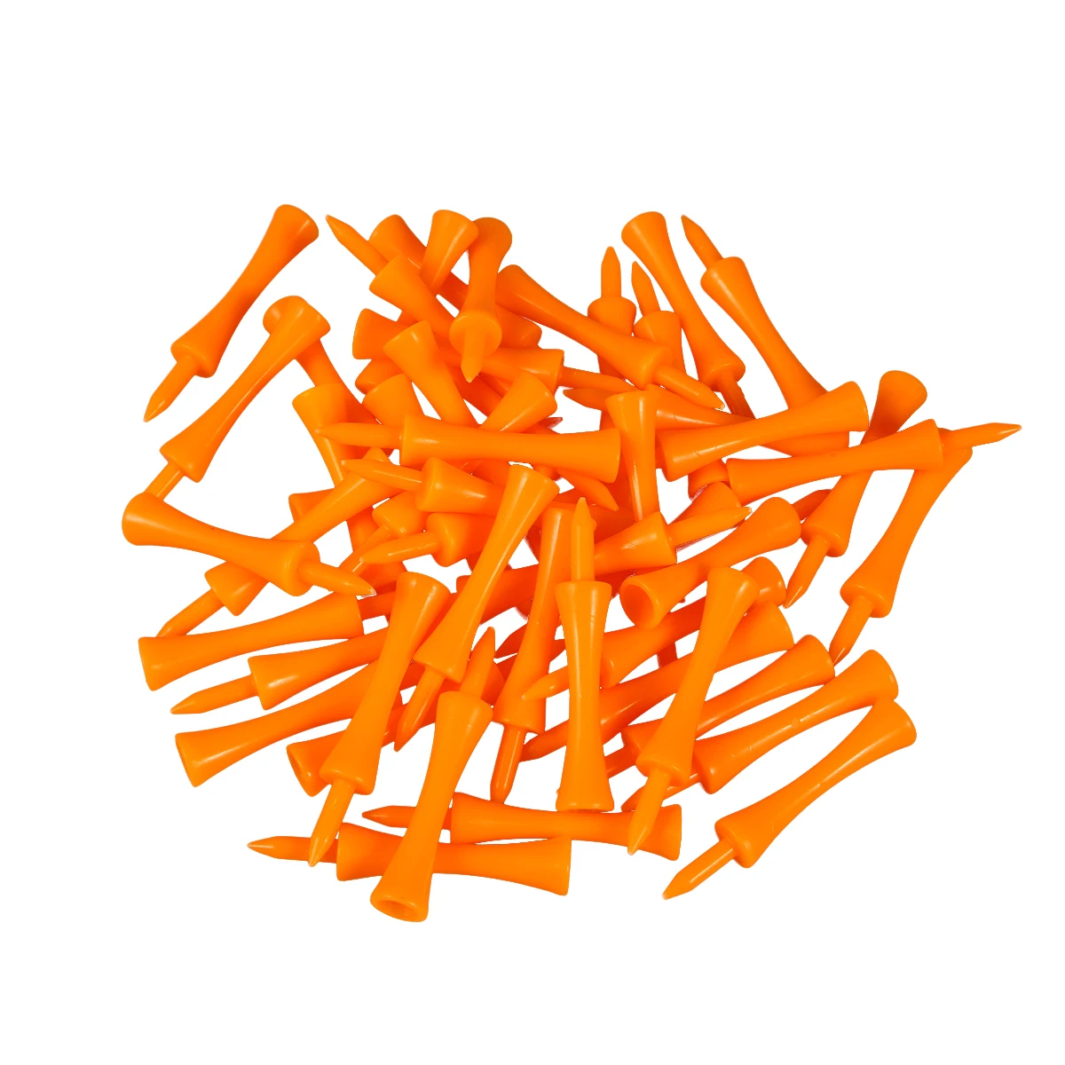 50 Stück 70 mm große Schloss-Tees, ABS-Kunststoff, Golf-Schloss-Tees (orange), Golf-Zubehör, Golfbälle, Schloss-Tees
