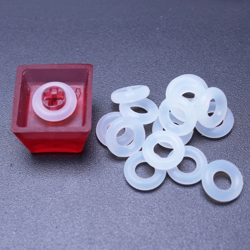 120 Stück weiße Tasten kappen Gummi-O-Ring-Schalter Schall dämpfer für Cherry MX-Tastatur dämpfer für Schlüssel kappe O-Ring Ersatzteil Image