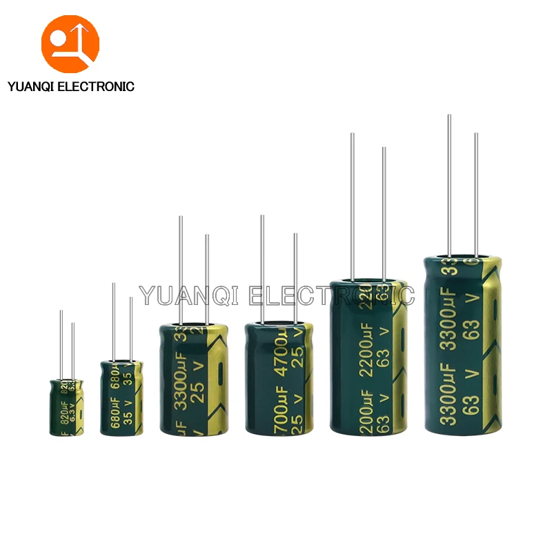 10V 16V 25V 35V 63V 100V 250V 450V Hochfrequenz-Aluminiumkondensator mit niedrigem ESR 10UF 47UF 68UF 100UF 330UF 820UF 1800UF 4700UF Image