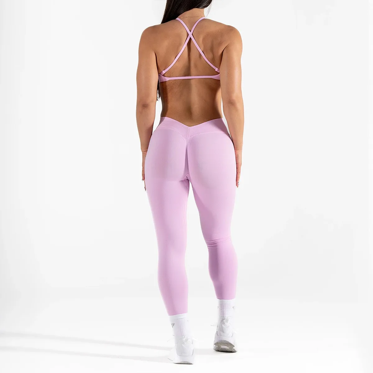 Nahtlose Damen-Fitness-Leggings mit hoher Taille und gepolstertem Tank-Top, Workout, Fitness, Sport-BHs, Anzug, Yoga-Set, Fitness-Studio-Kleidung Image